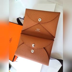 Binb Hermes Calvi Duo Cardholder in Gold